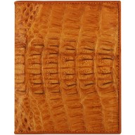 Genuine alligator leather wallet HKCM62T Tan