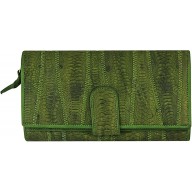 Genuine chicken / hen leather wallet HWAL350 Green