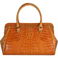 Genuine alligator and sea snake leather bag ISALB999-01 Tan