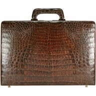 Genuine alligator leather attache case JB009B-G Brown