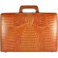 Genuine alligator leather attache case JBCP-S Tan
