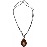 Coconut with silver inlay necklace N147