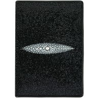 Genuine stingray leather passport cover NB7 Black