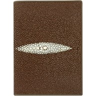 Genuine stingray leather passport holder NB7 Brown
