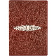 Genuine stingray leather passport holder NB7 Burgundy