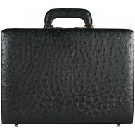 Genuine ostrich leather attache case OS044-02 Black