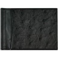 Genuine ostrich leather money clip OS2392A Black