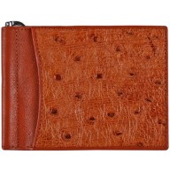 Genuine ostrich leather money clip OS2392A Peanut