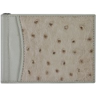 Genuine ostrich leather money clip OS2392A White