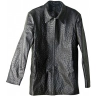 Genuine ostrich leather jacket OSJACKET01 Black