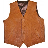 Genuine ostrich leather vest OSVEST001