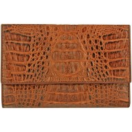 Genuine alligator leather wallet PCM800 Brown