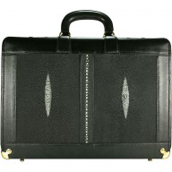 Stingray leather attache case / overnighter PRSTEB01-G Black
