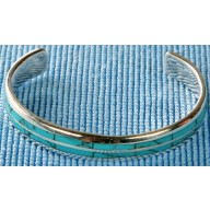 Sterling silver bangle with turquoise inlay SBANGLE001