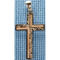 Sterling silver cross with white shell inlay SCROSS001-4