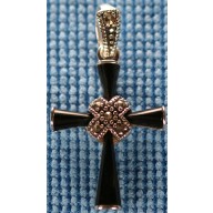 Sterling silver cross with onyx inlay SCROSS004