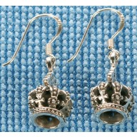 Sterling silver crown earrings SEARRING001