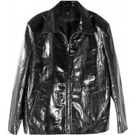 Genuine snake leather jacket SNJACKET01 Black