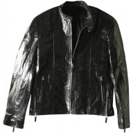 Genuine python snake leather jacket SNJACKET03PT Black