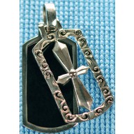 Sterling silver pendant with onyx inlay SPENDANT001-1