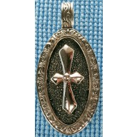 Sterling silver pendant / stingray leather SPENDANT005 Black