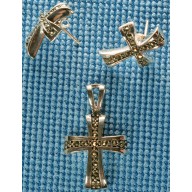 Sterling silver set (earrings and pendant) SSET001