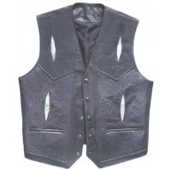 Genuine stingray leather vest STV001 Black
