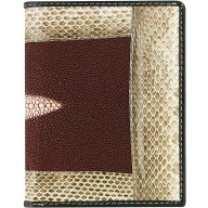 Genuine stingray and snake wallet STW53TH Burgundy / Natural