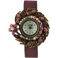 Fashion watch & stingray leather watch band STWAB1910-3 Burgundy
