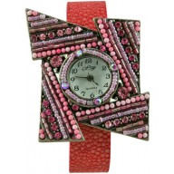 Fashion watch with stingray leather watch band STWAB2081 Red