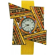Fashion watch with stingray leather watch band STWAB2081 Yellow