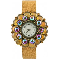 Fashion watch with stingray leather watch band STWAB2139-2 Beige