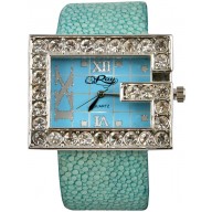 Fashion watch with stingray leather watch band STWACT01 Sky Blue