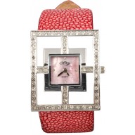 Fashion watch with stingray leather watch band STWACT12 Red