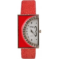 Fashion watch with stingray leather watch band STWACT14 Fire Red
