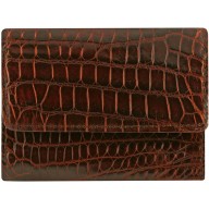 Genuine crocodile leather wallet UAMC28 Cognac