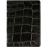 Genuine crocodile leather passport cover WN02029 Black