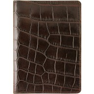 Genuine crocodile leather passport cover WN02029 Oak