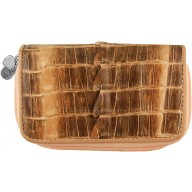 Alligator leather coin purse / key holder ZCM12-T Sand Brown