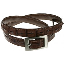 Genuine alligator leather belt 100CKP Brown