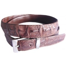Genuine alligator leather belt 102CKP Brown