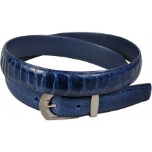 Genuine ostrich leather belt 102OS Midnight Blue