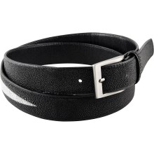 Genuine stingray leather belt 102RP Black