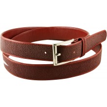Genuine stingray leather belt 102RP Burgundy