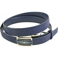 Genuine stingray leather belt 102RPB Blue