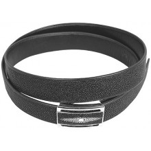 Genuine stingray leather belt 102RRB Black