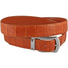 Genuine alligator leather belt 102SMT Tan