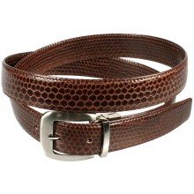 Genuine snake leather belt 102SN Brown