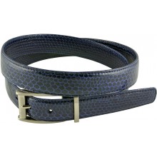 Genuine snake leather belt 102SN Midnight Blue
