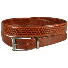 Genuine snake leather belt 102SN Tan